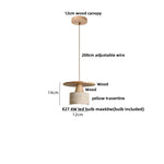 Wabi Sabi Yellow Travertine LED Pendant Lamp Wood Hanging Lights