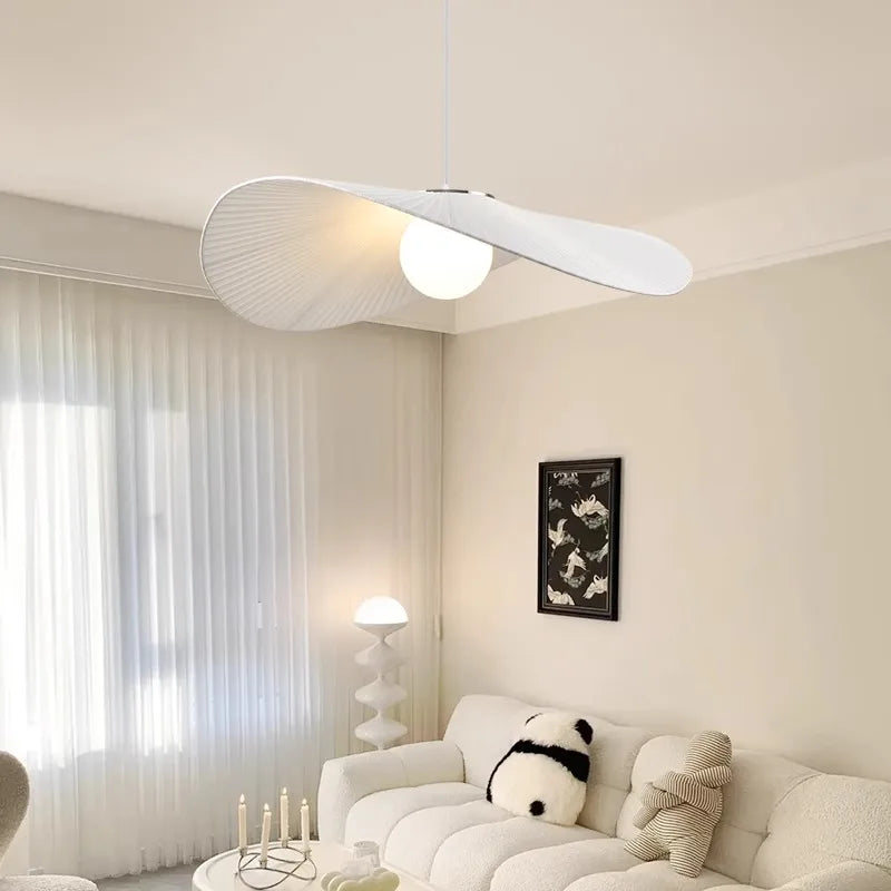 Nordic White/Black Fabric Chandelier Glass Shades Pendant Lamp