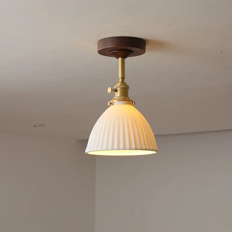 Yellow Glass LED Ceiling Lamp - Modern Nordic Style Lighting Fixtures