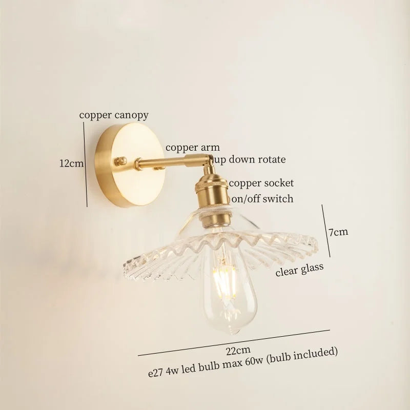 Afralia™ Green Glass LED Wall Light Fixture | Modern Nordic Pull Chain Lamp