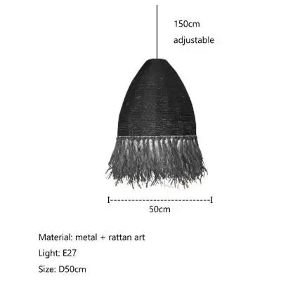 Handmade Rattan Pendant Light for Living Room, Bedroom - Japanese Style