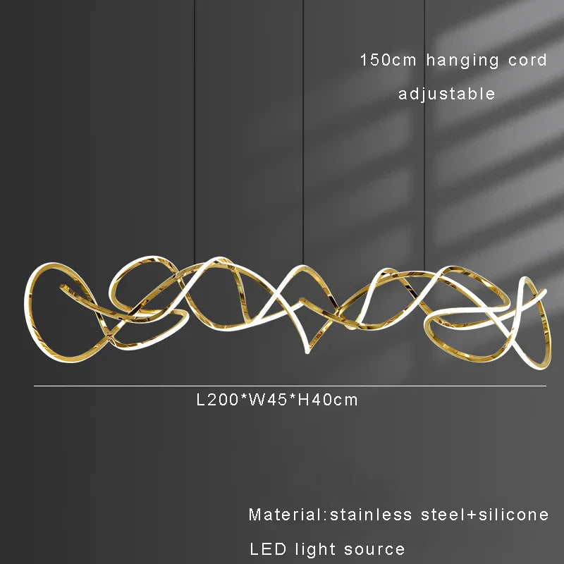 Stainless Steel Silicone Ceiling Chandelier - Modern Home Decor Light Fixture