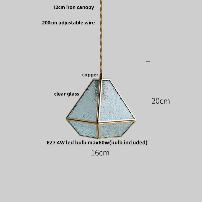 Glass LED Pendant Lamp: Handmade Japanese Style Adjustable Hanging Light Fixtures