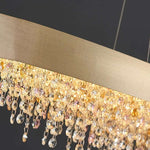 Alleri Brushed Stainless Steel Crystal Dining Room Chandelier