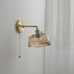 Glass Copper LED Wall Lamp Sconce for Corridor Bedroom Living Room