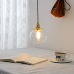 Clear Glass LED Copper Chandelier Pendant Light for Modern Home Decor.