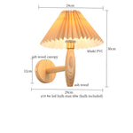 Cream PVC LED Wall Lamps Japanese Walnut Wood Applique Murale