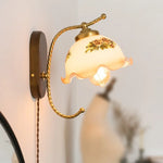 Iron Glass LED Wall Lights Modern Bedside Lamp 4w Bulb for Bathroom Bedroom Living Room