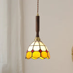 Afralia™ Modern LED Glass Pendant Light Fixture Walnut Wood Hang Lamp