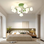 White Flower Ceiling Light: Modern, Chic, Ideal for Living Room, Bedroom, Dining Room