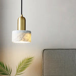 Copper Marble LED Pendant Light for Kitchen Living Room Bedroom Decor
