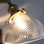 Clear Glass LED Wall Light Walnut Copper Stair Fixture