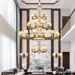 Luxury Zinc Alloy Jade Chandelier for Living Room, Villa, and Restaurant