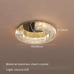 Crystal Luxe C-Shape LED Ceiling Lamp Gold Finish