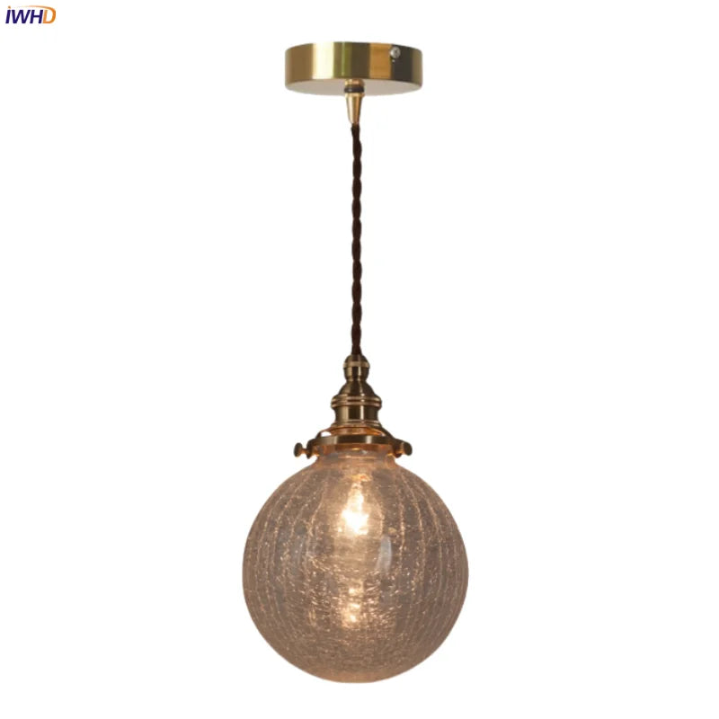 Cracked Glass LED Pendant Light for Cafe Bar Kitchen Living Room