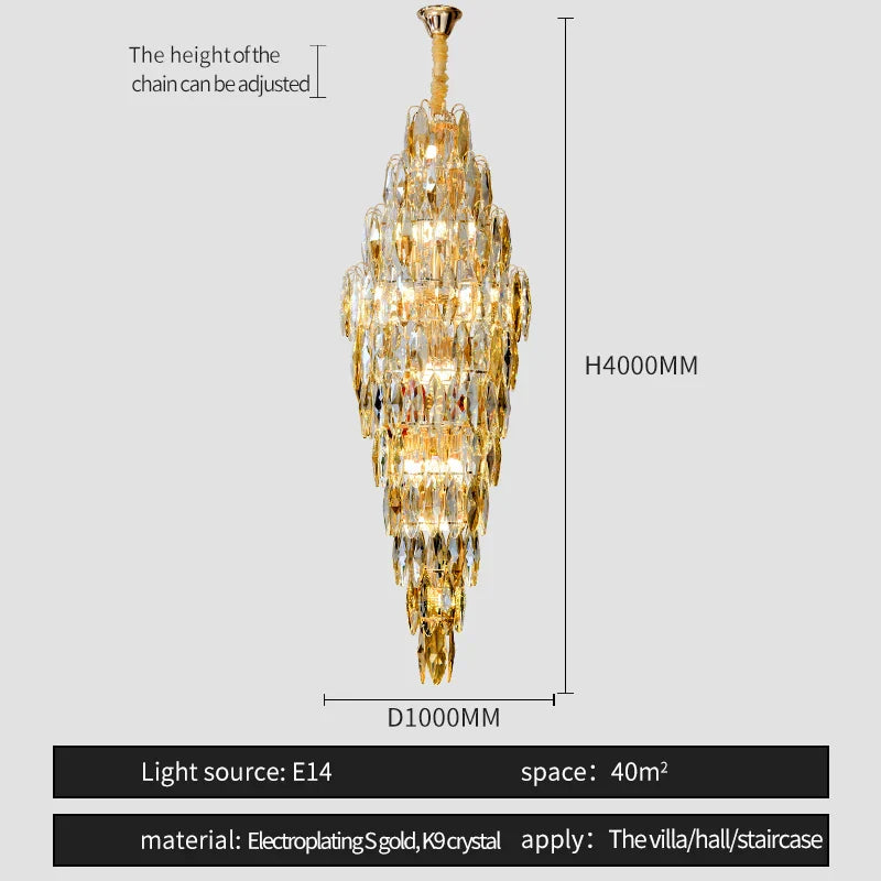European Duplex Crystal Chandelier for Elegant Luxury Living