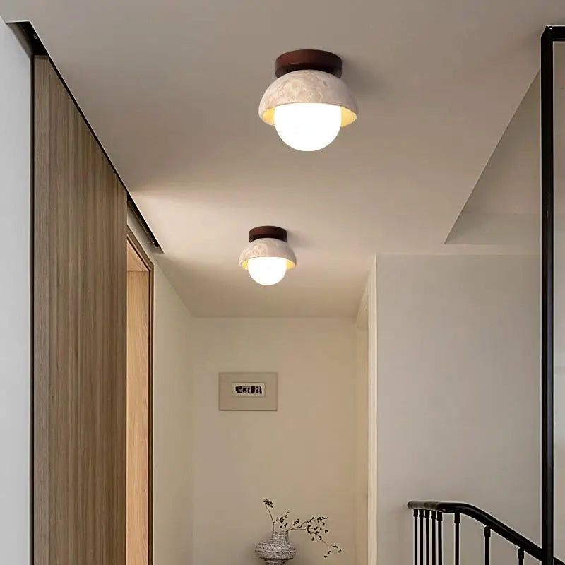 Yellow Cave Stone LED Ceiling Lamp Scandinavian Design Glass Plafondlamp