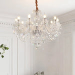 White Glass Chandelier with LED Lights for Living Room and Bedroom