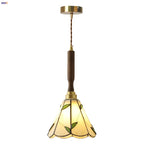 Afralia™ Modern LED Glass Pendant Light Fixture Walnut Wood Hang Lamp