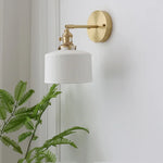 Copper LED Sconce Wall Lamp Pull Chain Switch Nordic Modern Ceramic Mirror Light