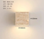 Yellow Travertine Stone Wall Sconce for Indoor/Outdoor Decor & Ambiance