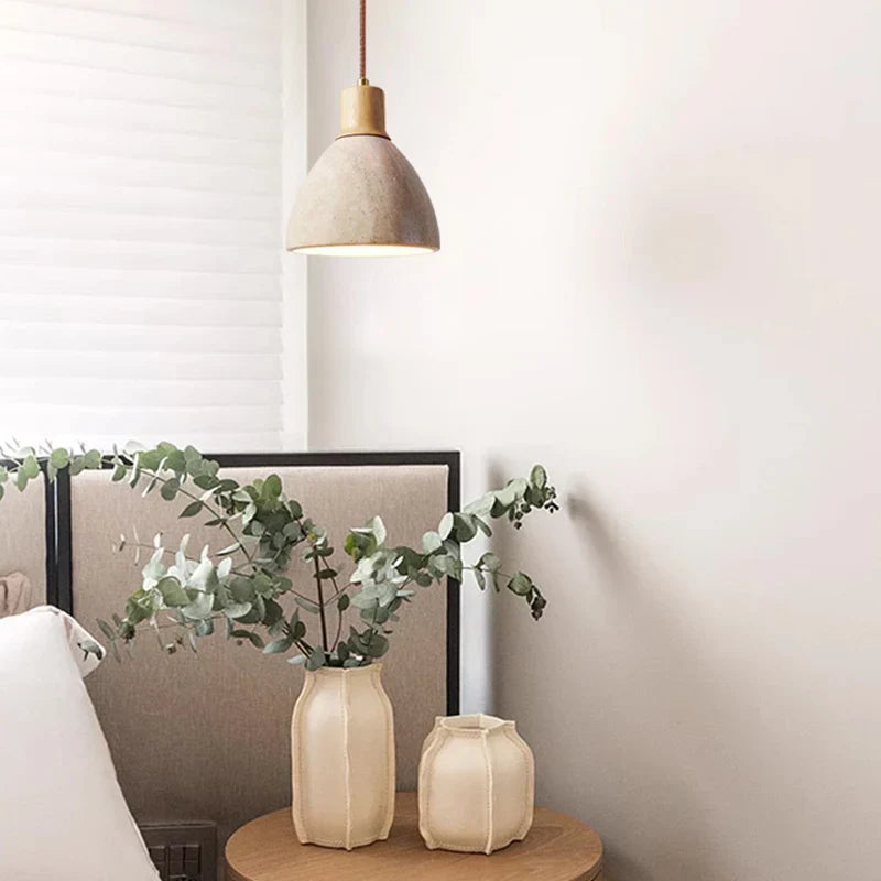 Afralia™ Yellow Travertine LED Pendant Lights for Dining Table Bedside Living Room Cafe