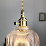 Clear Glass Knob Switch LED Pendant Light Fixture: Modern Nordic Hanging Chandelier