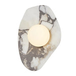 White Glass LED Wall Sconce | Modern Bulgari Luxury Stone Vanity Light