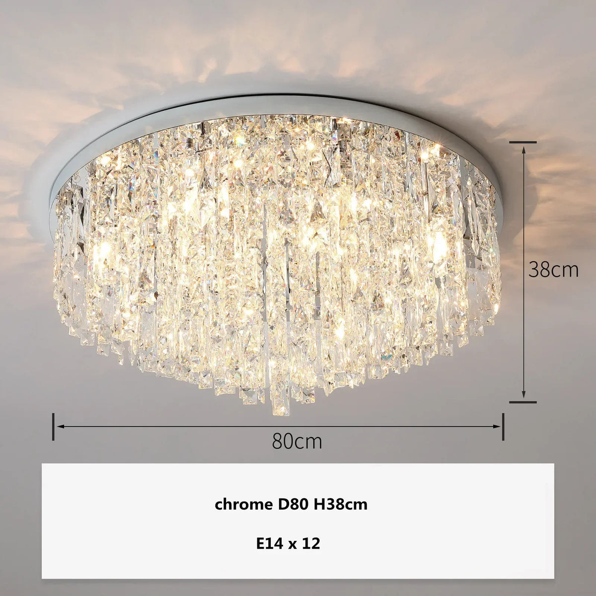 Crystal Steel LED Ceiling Chandelier, Modern Art Deco Lighting Fixture