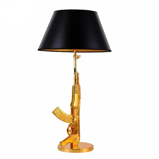 Gun Floor Lamp Electroplated Metal Table Desk Light