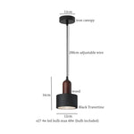 Black Travertine Pendant Light - Nordic Minimalism LED Pendant Lamps for Living Dining Room