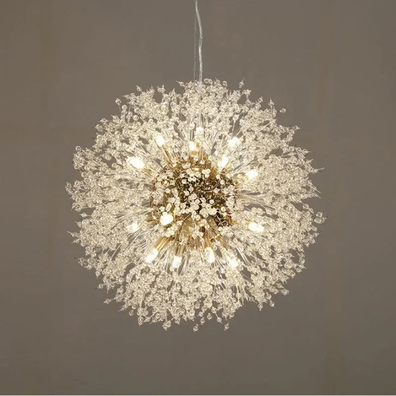Afralia™ Dandelion Gold/Chrome Chandelier with Crystals, G9 Pendant Lights for Elegant Lighting