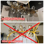 Glass Shades LED Chandelier Stairs Art Metal Lighting Luxe Chain Hanging Lamp