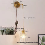 Clear Glass LED Wall Lamp Pull Chain Switch Modern Luxury Home Decor