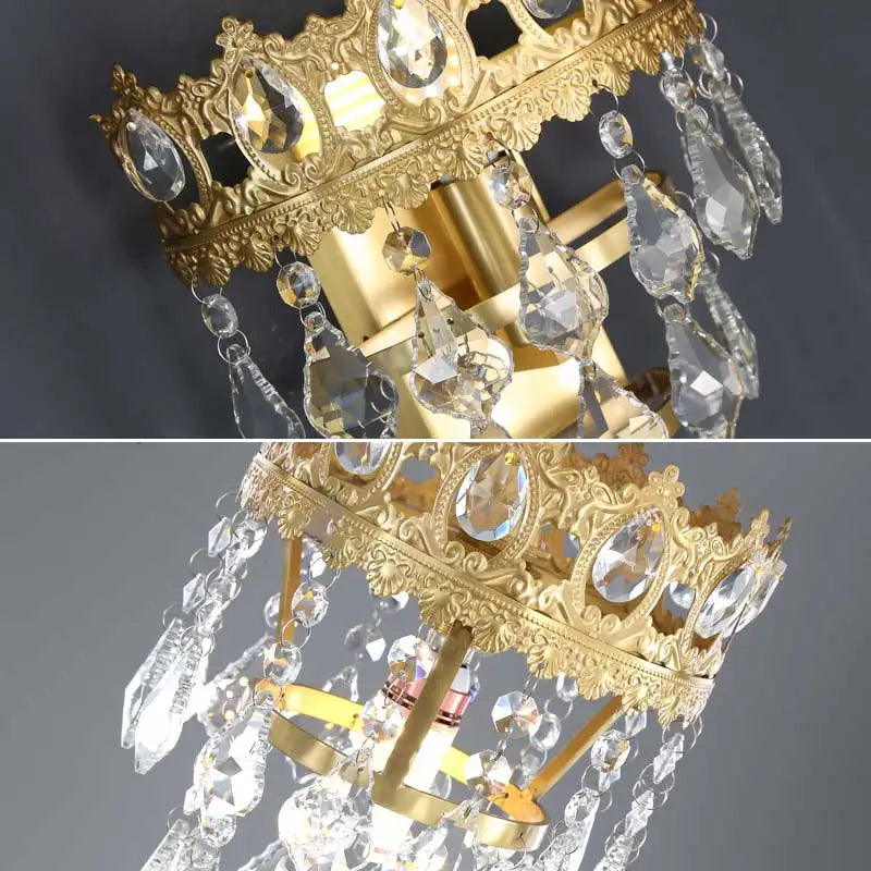 Copper Crystal Chandelier: Modern Nordic LED Lighting for Home Decor