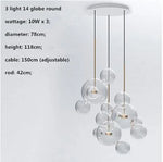 Modern Clear Glass Globe LED Pendant Light - Micky Copper Hanging Lamp