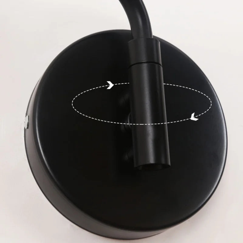 Acrylic Iron LED Wall Lamp | Modern Rotate Black Stair Light | Dining Room Study Fixtures