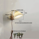 Wood LED Wall Light Up Down Rotate Copper Bedside Lamp