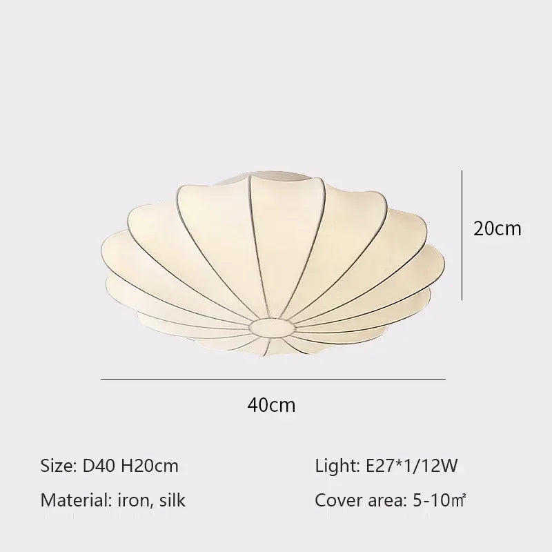 White Cloud Chandelier | Modern Nordic Silk Ceiling Light | LED Indoor Lighting