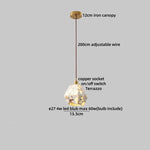 Black Terrazzo Stone LED Pendant Lamp Modern Nordic Hanging Lights