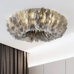 Feather Ceiling Lamp: Stylish Round DownLights with E27 Bulb for Home Decor