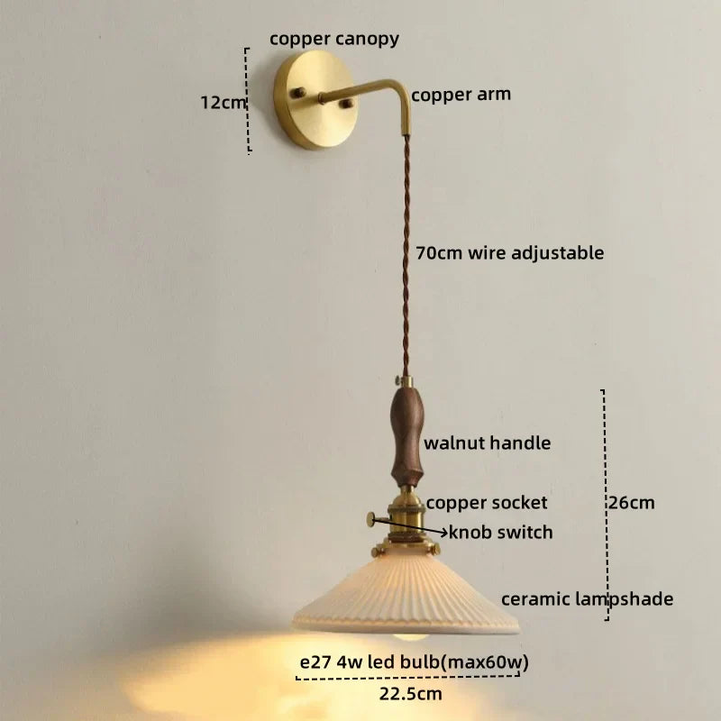Copper Ceramic LED Wall Lamps - Nordic Modern Design