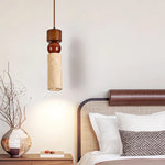 Columnar Stone LED Pendant Lamp - Yellow Travertine - Nordic Minimalism