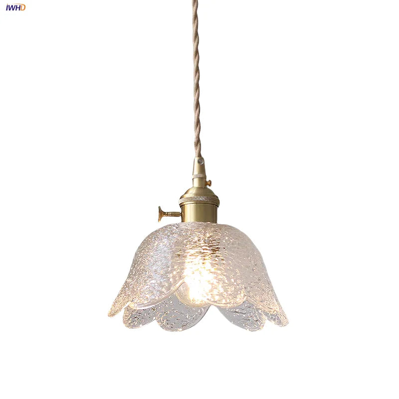 Afralia™ Clear Glass LED Pendant Lamp for Dining Coffee Restaurantr Aisle - Modern Nordic Design