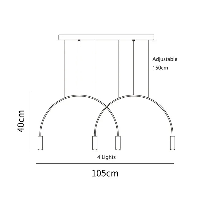 Arc Pendant Light Chandelier - LED Suspension Lamp for Kitchen Island