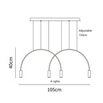 Arc Pendant Light Chandelier - LED Suspension Lamp for Kitchen Island