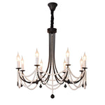 Afralia™ Black Metal Led Candle Chandelier Pendant Lights for Chic Home Decor