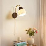 Ceramic Wood LED Wall Lights Modern Bedside Lamp for Home Decor