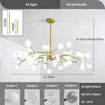 Afralia™ Nordic G4 LED Chandelier: Modern Branch Pendant Light, Gold/Black, Art Decor Lighting