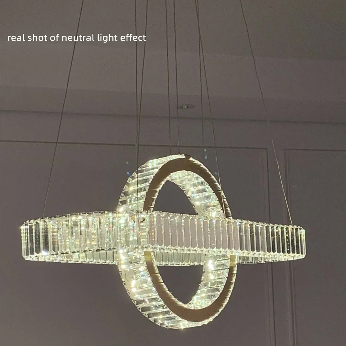 Afralia™ Oval Chrome Gold Steel LED Pendant Lights with Crystals - Dimmable Dining Room Hanging Lamp